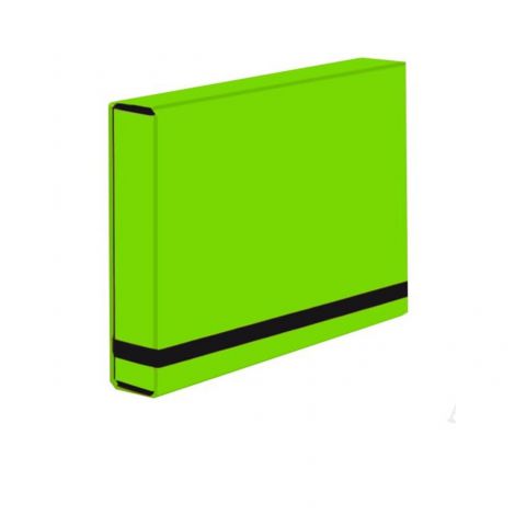Teczka Vaupe A4/5cm Caribic Box z gumką, Zielona jasna